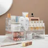Kosmetisk arrangör Clear Cosmetics Storage Box Organizing Desktop Lipstick Makeup Brush Skin Care Products Hylla Q240429