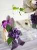 Fiori decorativi d-seven artificiali 25pcs lilla viola gardenias con gambo per tavolo da matrimonio decorazioni per feste di casa scrapbook fai da te