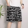 Heren shorts zomer dunne katoenen zijden strandbroek casual losse slaapkleding mode print geometrie streetwear hoge kwaliteit man huiskleding