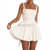 Basic Casual Dresses Designer Dress Spring/Summer New Women's Solid Color Open Back Tie Bow Strap Dress