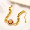 Designer smycken märke armband set förgyllda kvinnors gåva vårhänge versage halsband kärlek charm örhängen mode kedja med låda