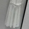 Street Style Dresses Designer Elegant girl style lapel waist up large hem slim and three-dimensional water-soluble flower bud silk cotton two-piece sleeveless dress