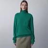 Frauenpullover 2024 Frühlings- und Herbst -Retro -Stil High Collar Fine weiche Wollpullover für Frauen