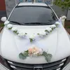 Декоративные цветы романтическая белая роза искусственный цветок с лентами свадебный автомобиль.