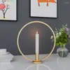 Candle Holders Metal Black/Gold Rack Round Iron Candlestick Home Christmas Party Table Centerpiece Decoration