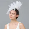 Chapéus de balde largura Chapéus de balde Mulheres penas chapéus de milinery imitação fascinadora sinamay derby kentucky caps no noivo casado