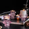 Kerzenhalter Glass Candlestick Kreative Dual-Use-Teelichthalter Vintage Elegante Hochzeitsfeier Romantische Tischschmuckstücke