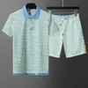 Camicia a manica corta stampata geometrica Shorts Shorts Suit tracce per uomini Summer Hawaii Abiti set da due pezzi Pantaloni per camicetta set A26