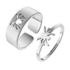 Band Rings Stainless Steel Spider Matching Double Promise Ring for Female Lovers Adjustable Finger Open Valentines Day Gifts Q240429