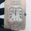 Hip Hop sieraden roestvrijstalen handgemaakte instelling VVS lab gekweekte pass diamant tester Iced mechanische horloges