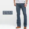 Mäns jeans herrar blossade smala fit blå svarta byxor designer klassisk manlig stretch sexig exotisk öppen grenfri dragkedja denim byxor