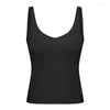 Actieve shirts dames v-neck sportvest borstkussen sexy rug hoge elasticiteit ademende snel drogende fitness lopende yoga tanktops