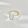 Band Rings Wong Rain 18K Gold Plated 925 SterlSilver Oval Cut 8*12 MM Lab Sapphire Gemstone Classic Rfor Women Engagement Jewelry J240429