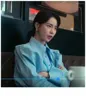 Kvinnors blusar kpop koreansk drama stjärna samma eleganta puff hylsa kontor lady skjortor kvinnor vinter blå casual knappar gata mode toppar