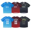 Herren T-Shirts Trapstar Mesh Football Jersey Blue Black Red Men Sportswear T-Shirt Designer Modekleidung 5555