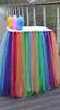 マルチカラーチュールチューチテーブルスカートスカートテーブルウェディングパーティーの誕生日飾りレーステーブルカバーホームテキスタイル装飾wx98708581143
