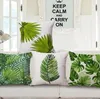 Decoration de pays vert couvre-coussin nature feuillage oreillers décoratifs casse de chaise de feuille d'été printemps almoofada 45cm cojin6439368