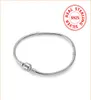 Classic Design 925 Sterling Silver Charms Armband 3mm Chain For Charm Armelets smycken Presentförpackning för kvinnor Men1911936