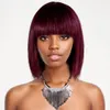 Cabelo curto brasileiro Bob peruca Human Hair Wig com franja Remy Full Machine Made For Women Women Non Lace Sem Glue Bob peruca