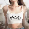 Cpyo Serbatoi da donna camis womens sexy elastico in cotone camis sless striplo caldo moglie sexy crop top lettere di moda stampare canotte estate da bar donne d240427