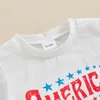 Ensembles de vêtements Focusnorm 0-4y Toddler Kids Girls Girls Vêtements For Independence Days Letter Imprimer des t-shirts à manches courtes