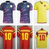 プレーヤーバージョン最新2022 2023 2024コロンビアアウェイサッカージャージ22 23 24 1990 Valderrama James America Shirt Falcao Camiseta de Futbol Maillot 289t