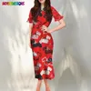 Casual Dresses Noisydesigns Lady Elegant Funny Dog Printing Women Clothing Puppy Pattern Ruffle Sleeves Sexy Party Night Clothes