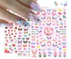 3D Butterfly Sliders Nail Stickers Colorful Flowers Red Rose Adhesives Manicure Decals Nails Foils Tattoo Decorations NP0038742641