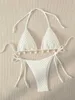 Damskie stroje kąpielowe seksowne bikini set White Shell Projektant Swimsuit 2024 Nowy kantar Push Up Up Micro Bikinis Summer Bathing Suit Side Boks stroje kąpielowe Y240429