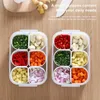 Storage Bottles 6 Grids Separate Spacing Refrigerator Preservation Box Vegetable Portable Plastic Reusable Airtight Spice Case With Lids