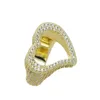 Fashion Hip Hop Big Hollow Heart Punk Ring With Cumbic Zirconia Stone Charm Party Bielry pour femmes Hommes 240424