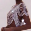 Akcesoria kostiumowe Nowe długie frędzle dhinestone biżuteria klatki piersiowej Znakomita nocna impreza stanika seksowna kryształowa łańcuch ciała