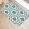 Tapis 1pcs 40 60cm motif géométrique vert motif géométrique antidérapant en daim tapis de porte tapis paillasson extérieur salon de salon tapis 48292