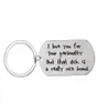 Keychains 12pc/lot I love you keychain dog 스테인리스 스틸 키 링을위한 부부 여자 친구 남자 친구 아내 남편 키 체인 재미있는 선물 4583103