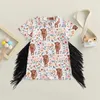 Girl Dresses Baby Western Dress Western Abito a manica corta T-shirt per estate