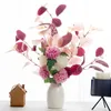 Dried Flowers Artificial Flowers White Fake Plants Blue Bouquet Hydrangea Chrysanthemum Silk Flowers Artificial for Decoration Flower