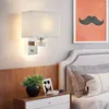 Wandlamp E27 Noordse eenvoudige stof vierkant thuislicht woonkamer slaapkamer bedhead gang met roterende schakelaar decoratief