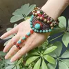 Link Armbänder 1pc handgefertigtes türkisfarbene Glocken Acrylperlen Seil gewebt