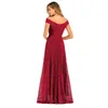 Party Dresses OML-566# In 2024 Off The ShouldeLace Chiffon Long Dress Wedding Prom Wholesale Dark Blue Burgundy Birthday