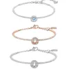Swarovskis Браслет дизайнер женщин оригинальный качественный роскошный модный круг сердца, полный бриллиантов динамический браслет, блестящий и прыгающий сердечный браслет