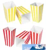 60 pcslot popcorn dozen gestreepte papierfilm popcorn voorkeur dozen goody tassen kartonnen candy container geel en rood9326111