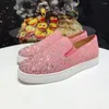 Casual Shoes Luxury Women's Pink Velvet Full Of Stars One Pedal Drill Men's And Same Style Low-top