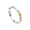 Cluster Rings Factory High Quality S925 Sterling Silver Fish-Shaped Women's Ring Söt söt stil lämplig för daglig datering eller som en gåva
