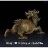 Decorative Figurines China Wealth FengShui Decoration Copper Brass Tortoise Sculpture