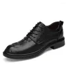 Casual Shoes Men's Derby Uniform Dress Oxford Formal Cow Genuine Leather Low-top Lace Up Work & Safety Plus Big Size Spring Round-toe