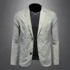 24SS New Fall Winter Fashion Men's Chest Custom Embroidered Suit Cotton Designer Print Business Casual Outerwear Suit Asia Size M-3XL