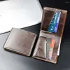 Wallets No Zipper Vintage Bank Card Business Case Money Clips Short ID Holder Holder Ticket Heren Wallet Coin Purse