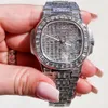 Top -Qualität neuer Mode Diamond Moissanit besetzt britische Funktion Persönlichkeit Edelstahlband Hip Hop Watch