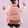 School Bags College Student Rucksack Large Capacity Casual Book Simple Nylon Solid Color Multifunctional With Pendant For Teenage Girls