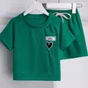 Kleidung Sets Sommer Kinder Mädchen Kleidung Os Hals T-Shirt und Shorts Set Kid Girl Kurzärmel oberen unten 2 Stück Anzug Tracksan